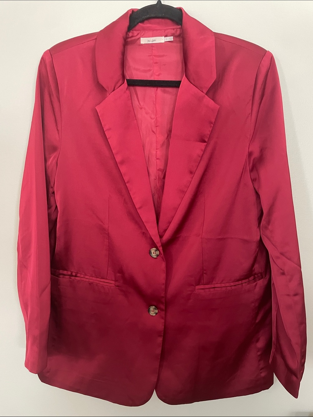 miami dark red Satin Blazer